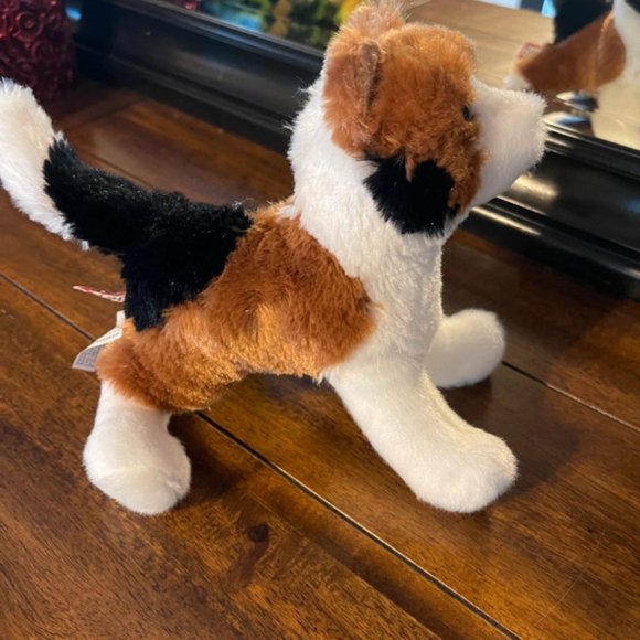 Small calico kitty cat by plush stuffed animal - Picture 3 of 4